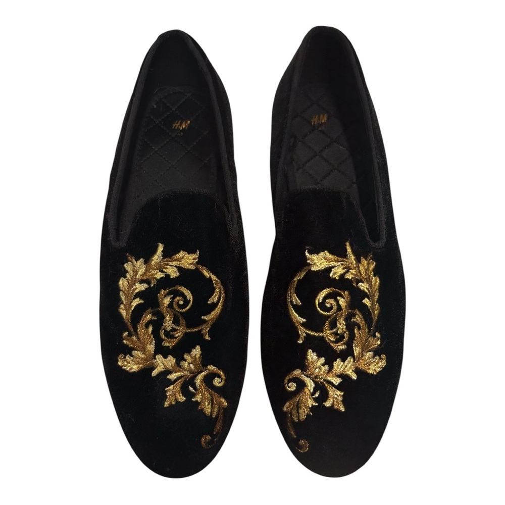 H&M Black and Gold Loafers